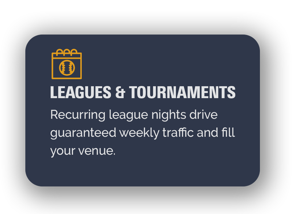Batbox Suite leagues and tournaments program for licensed venue partners and their guests